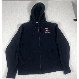 Disney Cruise Nautical Mickey Captain Hoodie Black Graphic Sweatshirt Sz M